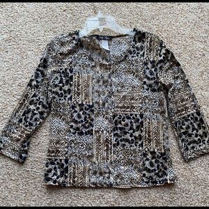 Black and Brown Exotic Print Top